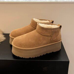UGG Womens classic ultra mini platform boots Chestnut